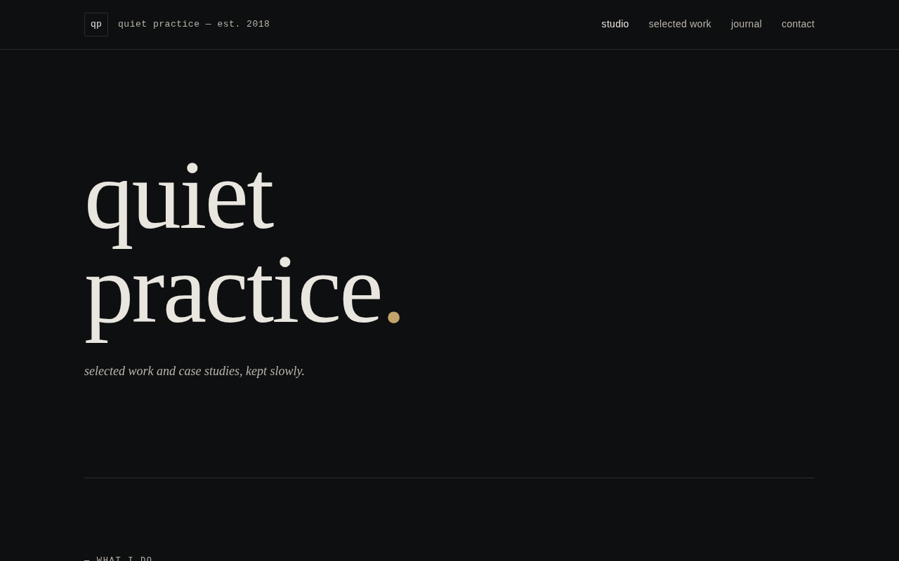 Screenshot of quietpractice.studio/kepler-archive.html