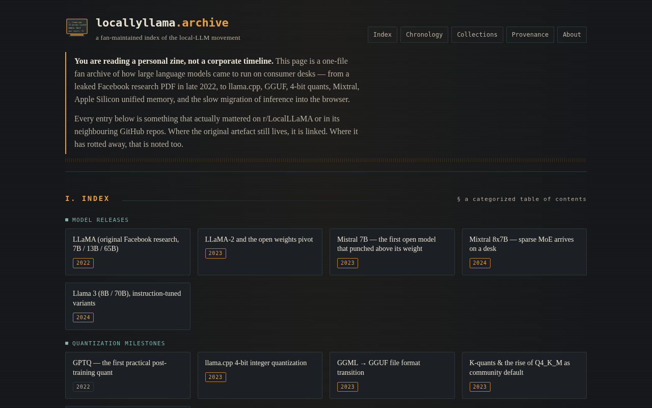 Screenshot of locallyllama.archive/index.html