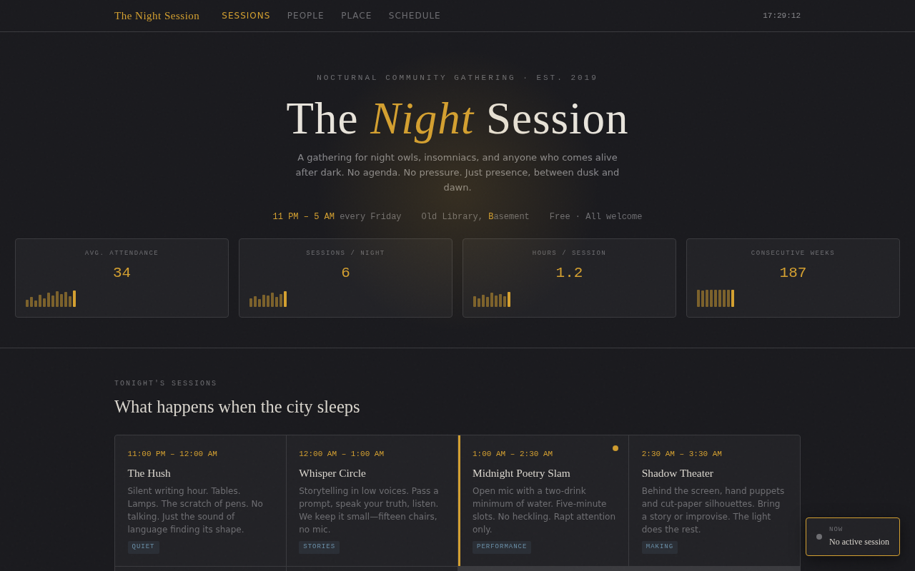 Screenshot of thesession.night/program.html