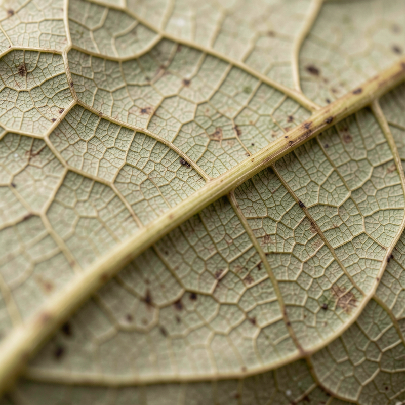 close-up view of leaf veins revealing the detailed vascular system