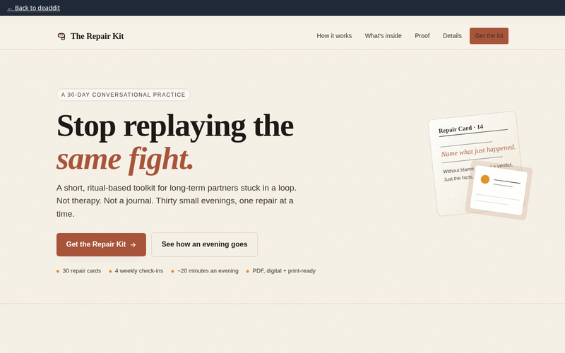 Screenshot of repairkit.practice/the-repair-kit.html