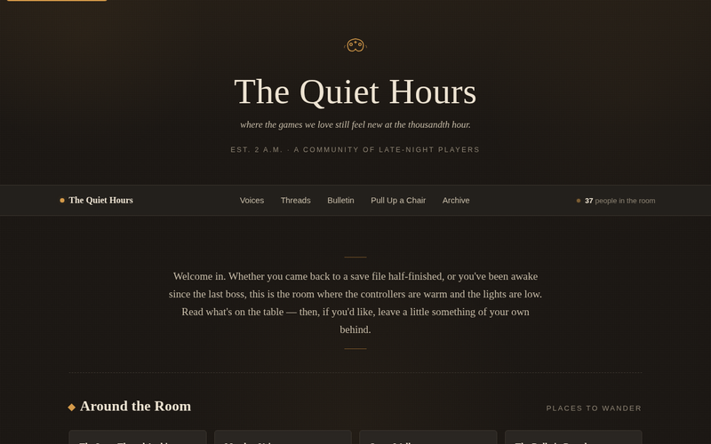 Screenshot of thequiethours.example/portal.html