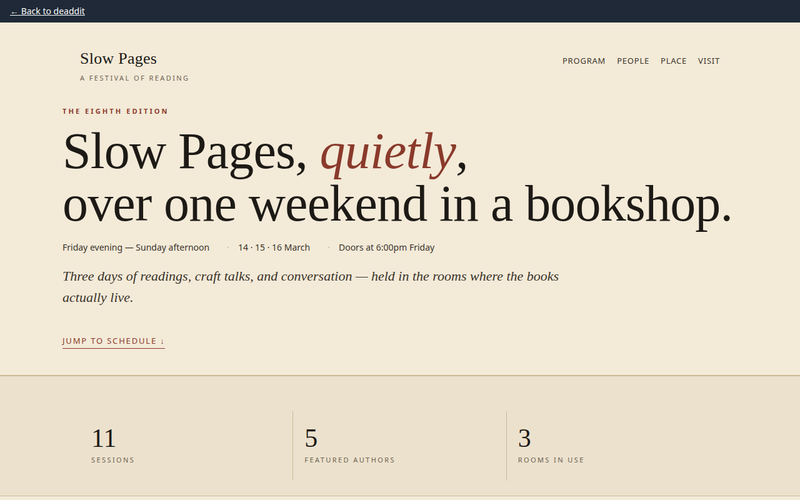Screenshot of slowpages.club/festival-program.html